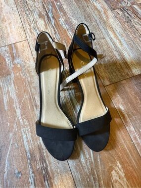Black Ankle Strap Dress Sandals - Women